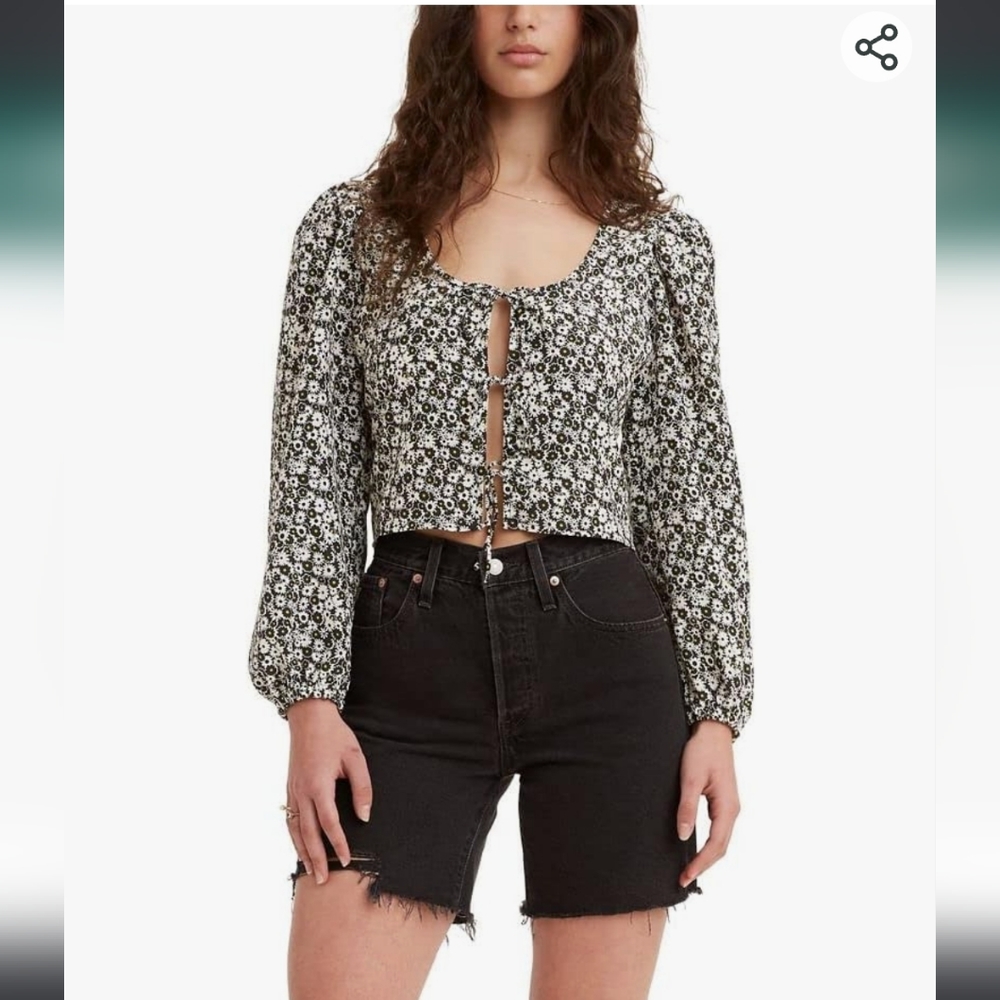 Levi's Tie-Front Floral Print Blouse